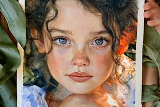 watercolor portrait painting, photo to watercolor portrait
