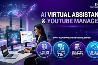 be your ai virtual assistant and youtube channel manager