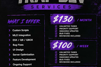 custom fivem scripts server development