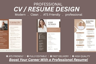 create a professional ats friendly CV resume