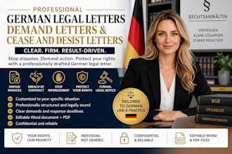 draft german demand letters, legal notices and cease and desist letters