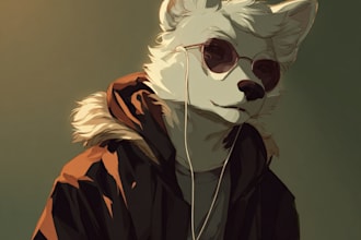 draw a unique furry character, fursona, or anthro artwork