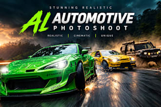create realistic ai car photography, automotive photoshoot, ai car images