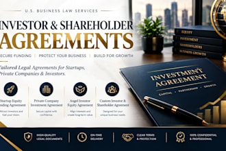 prepare a custom investor and shareholder agreement draft