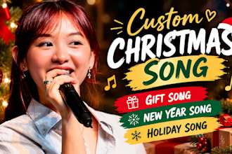 sing custom christmas gift song, holiday vocals and new year song for loved ones
