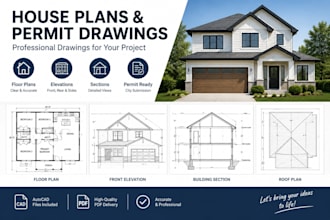 draw house plans, floor plans and permit drawings for city approval