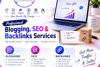 boost your website with SEO, blogs and high quality backlinks