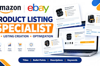 create and optimise amazon and ebay product listings