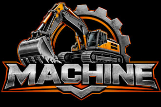 design a powerful construction industrial, mechanical, or machine logo