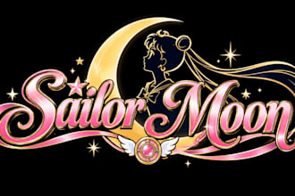 design a magical anime moon celestial, or kawaii gaming channel sailor moon logo