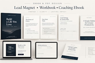 develop ebook layout, lead magnet PDF, workbook, coaching ebook,sales funnel PDF
