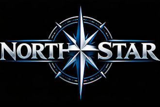 design a professional north star, compass, celestial,  north star logo
