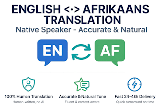 translate english to afrikaans to english accurately