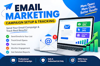 send your email campaign and track opens and link clicks