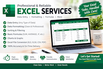 do basic excel formula and data entry