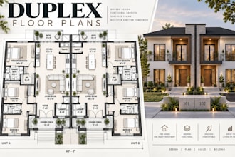 design duplex floor plans, residential layouts with detailed cad drawings