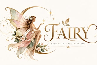 design a magical fantasy, fairy tale, enchanted  fairy logo