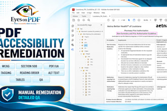 remediate PDF for wcag section 508 and PDF ua