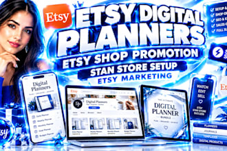 create etsy digital planners etsy shop promotion stan store setup etsy marketing
