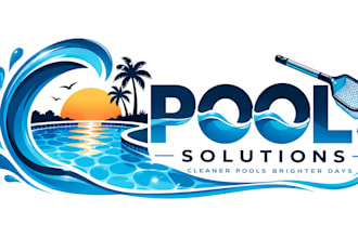 design a unique swimming pool, pool cleaning, pool logo design
