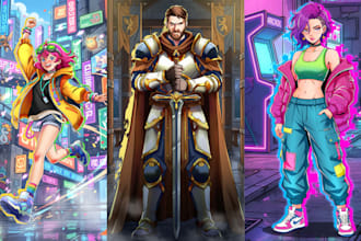 create anime game art, splash art and key visuals for you