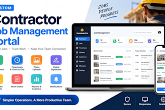build a contractor job portal with timesheets photos and signatures