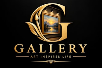 design a creative and elegant gallery logo for your brand