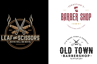 design outstanding barber shop, barber, spa and beauty salon logo