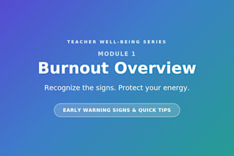 provide modules for teacher wellbeing and mental health