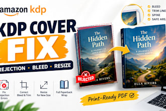 fix amazon kdp book cover rejection bleed errors or resize paperback wrap