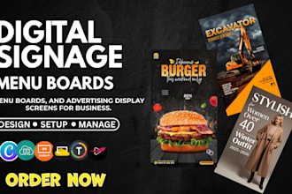 design modern digital signage and advertising display screens for businesses