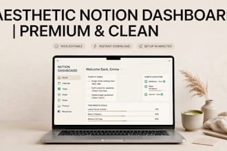 setup notion workspace aesthetic notion template and notion dashboard