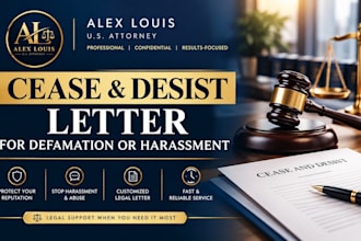 draft a cease and desist letter for defamation or harassment