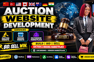 build an auction website, bidding website, or multivendor marketplace