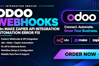 odoo custom webhooks n8n make zapier API integration automation error fix