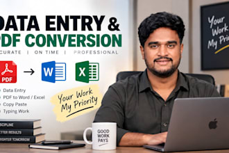 do professional data entry and pdf file conversion work