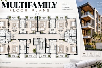 create multifamilty floor plans, apartment layouts with cad drawings