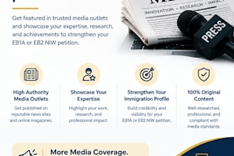 write and publish article for major media coverage for eb1 a eb2 niw petion