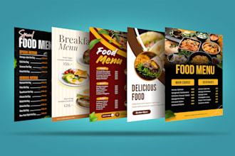 design restaurant food menu, flyer and promotional ads