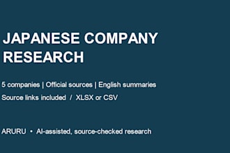 research 5 japanese companies using official japanese sources