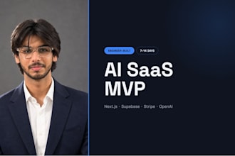 build your ai saas mvp with next js, supabase, stripe and openai