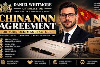 draft a china nnn agreement for your oem manufacturer and protect your IP