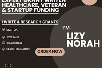 write grants for startups, veterans, healthcare and health education