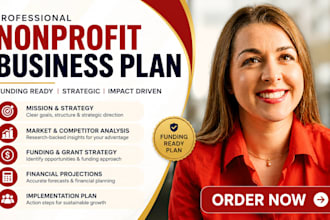 create a funding ready nonprofit business plan with strategy and finance ready