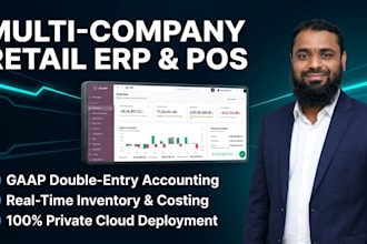 provide and deploy a custom multi company retail erp and accounting