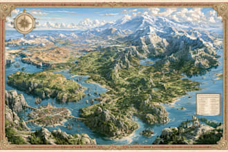 draw fantasy map illustration isometric map