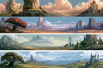 create digital landscape illustration
