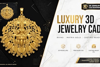 design luxury 3d jewelry cad in rhino matrix gold for casting ready
