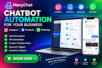 build manychat facebook messenger whatsapp chatbot dm automation lead generation