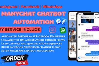 build manychat facebook messenger whatsapp chatbot dm automation lead generation
